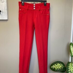 Red Dress Skinny Pants 